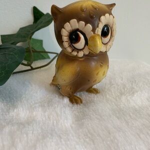 Vintage 1970s Brown and Yellow Owl Figurine-Josef Originals